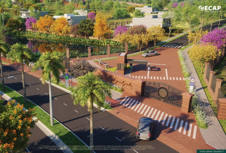 Lote Jardim Botânico no Condomínio Le Grand Jardin 1 Lote Jardim Botanico - Vista aérea portaria